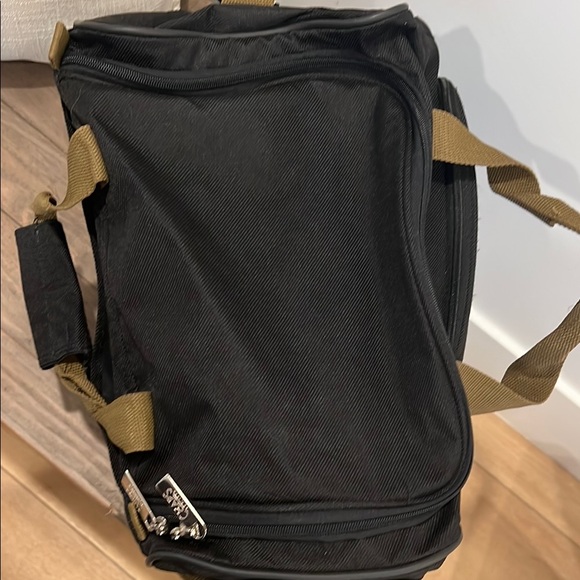 Chaps Black Duffel Bag with Tan Straps - Picture 3 of 8